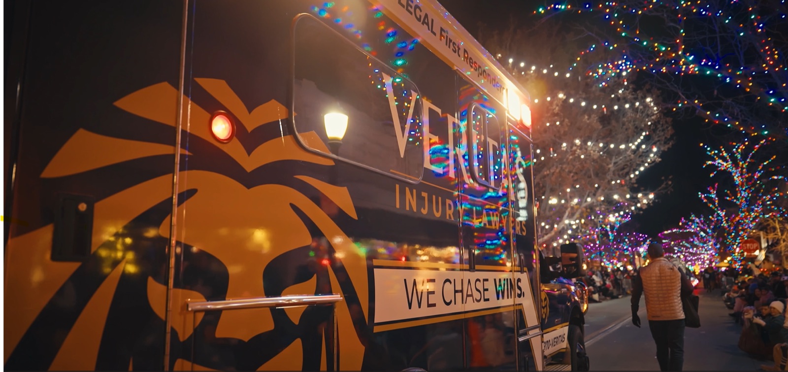 Veritas Injury Lawyers entry in the Grand Junction Parade of Lights